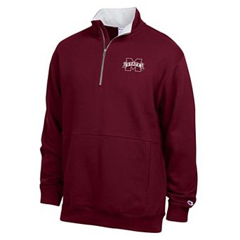 Men's Champion Maroon Mississippi State Bulldogs Fleece Quarter-Zip Pullover