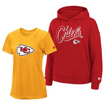 Women's Starter Gold/Red Kansas City Chiefs Hoodie & T-Shirt Combo Pack