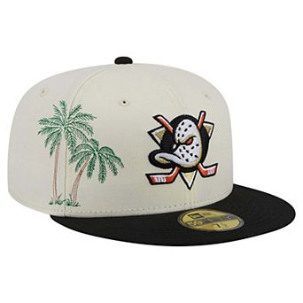 Men's New Era Cream/Black Anaheim Ducks Localized Stitched 59FIFTY Fitted Hat