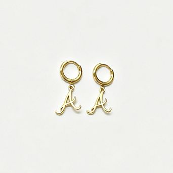 LUV AJ Atlanta Braves Logo Charm Huggie Earrings