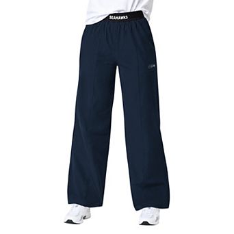 Women's Starter Navy Seattle Seahawks Athleisure Wide-Leg Trousers
