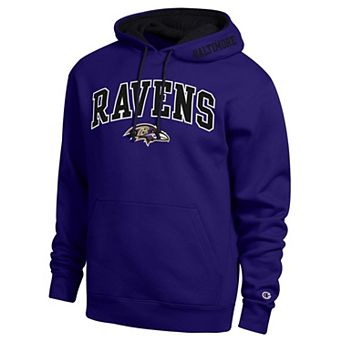 Men's Champion Purple/Black Baltimore Ravens Contrast Hoodie