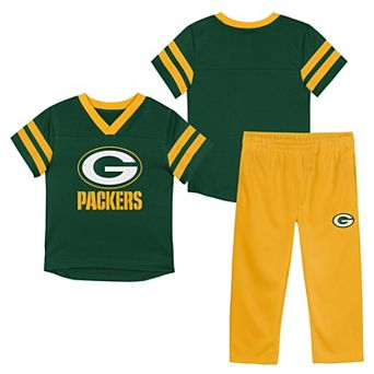 Toddler Outerstuff Green/Gold Green Bay Packers Red Zone Jersey Top & Pants Set