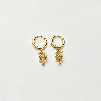LUV AJ New York Mets Logo Charm Huggie Earrings