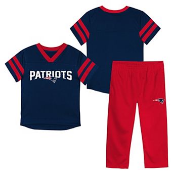 Toddler Outerstuff Navy/Red New England Patriots Red Zone Jersey Top & Pants Set