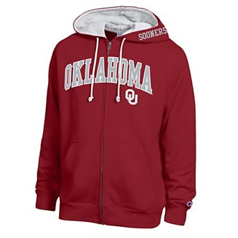 Men's Champion Crimson Oklahoma Sooners Arch Logo Full-Zip Fleece Hoodie