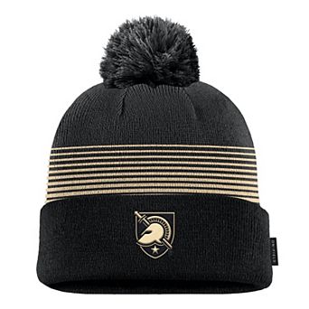 Men's Nike Black Army Black Knights 2026 On-Field Peak Cuffed Knit Hat with Pom