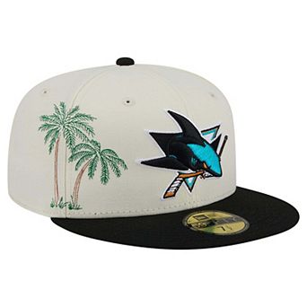 Men's New Era Cream/Black San Jose Sharks Localized Stitched 59FIFTY Fitted Hat
