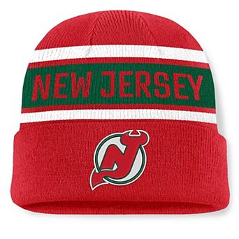 Men's Fanatics Red/Green New Jersey Devils Heritage Cuffed Knit Hat