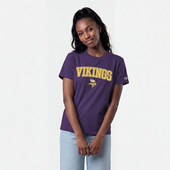 Women's Champion Purple Minnesota Vikings Arched Over Logo T-Shirt