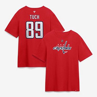 Men's Fanatics Alex Tuch Red Washington Capitals Authentic Stack Name & Number T-Shirt