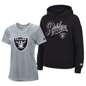 Women's Starter Silver/Black Las Vegas Raiders Hoodie & T-Shirt Combo Pack