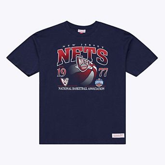 Men's Mitchell & Ness Navy New Jersey Nets Core Graphic T-Shirt
