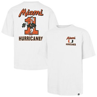 Men's '47 White Miami Hurricanes #1 Mascot Foundation T-Shirt