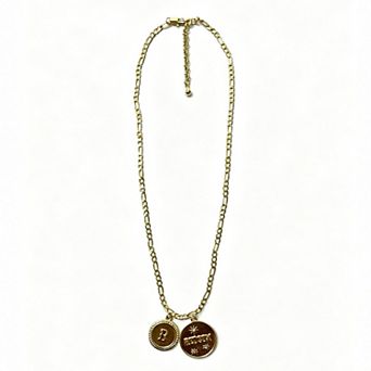 LUV AJ Boston Red Sox Double Coin Logo Necklace