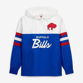 Men's Mitchell & Ness Royal Buffalo Bills Head Coach Anorak Quarter-Zip Windbreaker Jacket