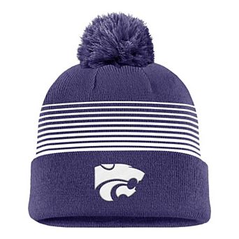 Men's Nike Purple Kansas State Wildcats 2026 On-Field Peak Cuffed Knit Hat with Pom