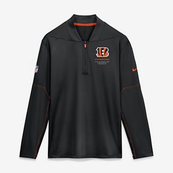 Men's Nike Black Cincinnati Bengals Sideline Logo Glory Midweight Dri-FIT Half-Zip Pullover