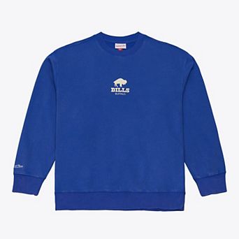 Men's Mitchell & Ness Royal Buffalo Bills Core Essentials Micro Logo Fleece Sweatshirt