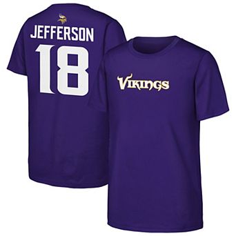 Youth Outerstuff Justin Jefferson Purple Minnesota Vikings Name & Number T-Shirt