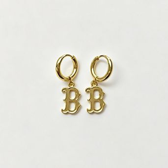 LUV AJ Boston Red Sox Logo Charm Huggie Earrings