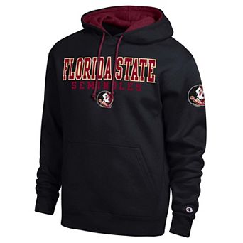 Men's Champion Black Florida State Seminoles Contrast Hoodie