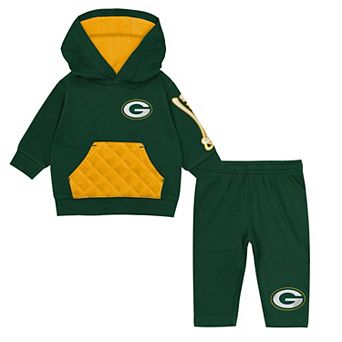 Toddler Outerstuff Green Green Bay Packers Drive Stopper Hoodie & Pants Fleece Set
