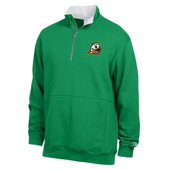 Men's Champion Green Oregon Ducks Fleece Quarter-Zip Pullover