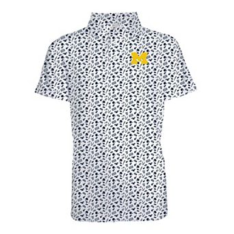 Toddler Garb Navy Michigan Wolverines Tom Allover Print Performance Polo