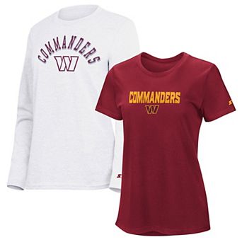 Women's Starter Burgundy/Ash Washington Commanders Short Sleeve & Long Sleeve T-Shirt Combo Pack