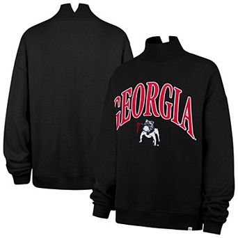 Women's '47 Black Georgia Bulldogs Mock Neck Sweatshirt