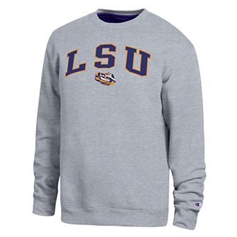 Men's Champion Heather Gray LSU Tigers Arch Sweatshirt