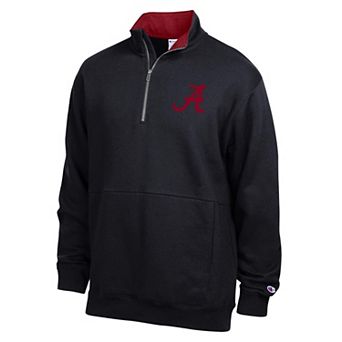 Men's Champion Black Alabama Crimson Tide Fleece Quarter-Zip Pullover