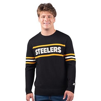 Men's Starter Black Pittsburgh Steelers Player Sweater