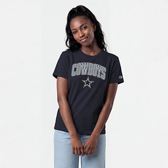 Women's Champion Navy Dallas Cowboys Arched Over Logo T-Shirt