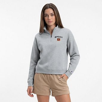 Women's Champion Heather Gray Cincinnati Bengals Powerblend Quarter-Zip Sweatshirt