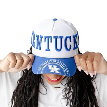 Women's Gameday Social White/Royal Kentucky Wildcats Five-Panel Rope Away Adjustable Hat