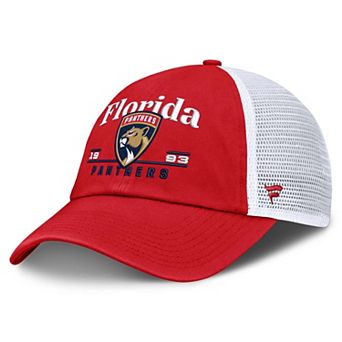 Men's Fanatics Red Florida Panthers Fundamental Underline Trucker Adjustable Hat