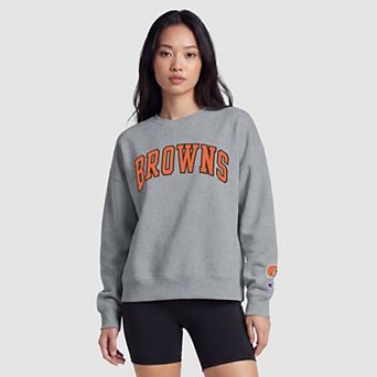 Cleveland Browns Champion Women's Contrast Lined Sweatshirt - Heather Gray