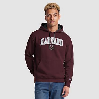 Men's Champion Crimson/Heather Gray Harvard Crimson Contrast Hoodie