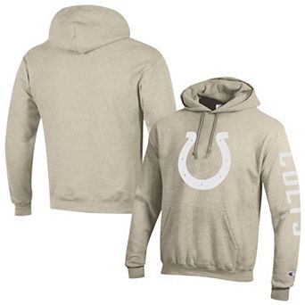Men's Champion Oatmeal Indianapolis Colts Powerblend Hoodie