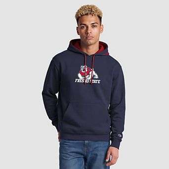 Men's Champion Navy/Red Fresno State Bulldogs Contrast Hoodie