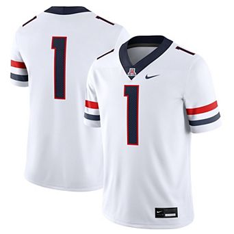 Men's Nike #1 White Arizona Wildcats Road Game Football Jersey