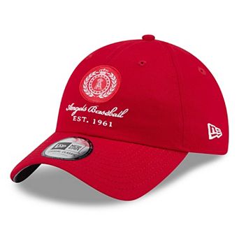 Women's New Era Red Los Angeles Angels Script Patch Casual Classic Adjustable Hat
