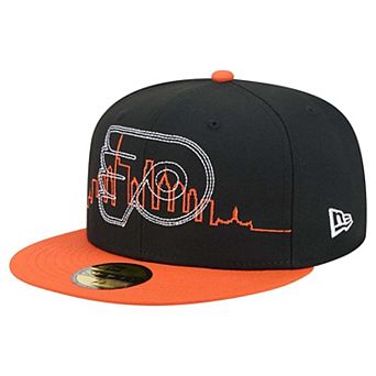 Men's New Era Black/Orange Philadelphia Flyers City Icon Stitched Overlay 59FIFTY Fitted Hat