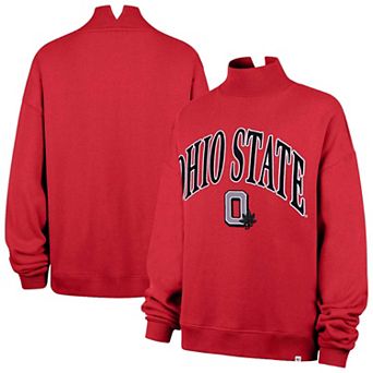 Women's '47 Scarlet Ohio State Buckeyes Mock Neck Sweatshirt