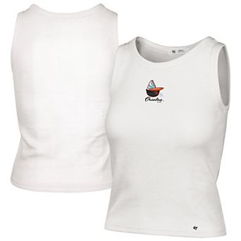 Women's '47 Cream Baltimore Orioles Single Swirl Ribbed Baby Tank Top