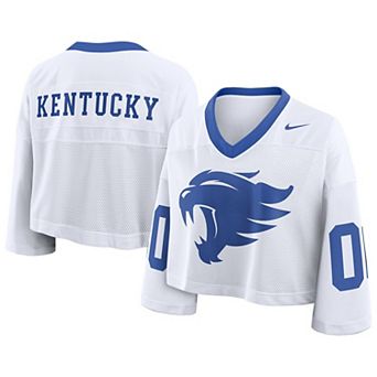 Women's Nike White Kentucky Wildcats Oversized Logo Cropped Fashion Jersey