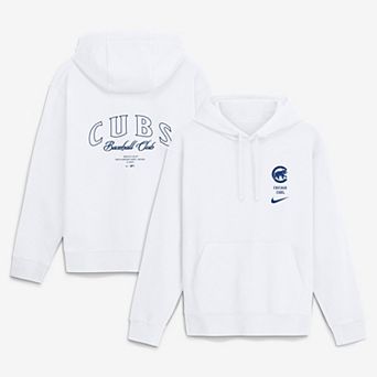 Men's Nike White Chicago Cubs Minimal Club Fleece Hoodie