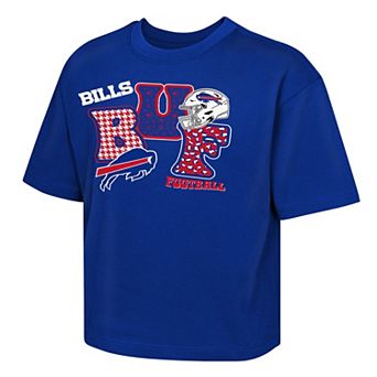 Girls Youth Outerstuff Royal Buffalo Bills Team Quilt Boxy T-Shirt